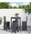 vidaXL 5 Piece Garden Bar Set Grey Solid Wood Pine