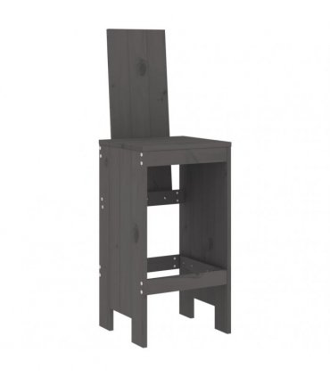 vidaXL 5 Piece Garden Bar Set Grey Solid Wood Pine