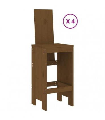 vidaXL 5 Piece Garden Bar Set Honey Brown Solid Wood Pine