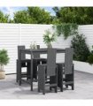 vidaXL 5 Piece Garden Bar Set Grey Solid Wood Pine