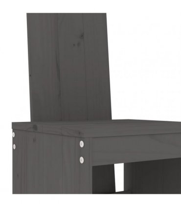 vidaXL 5 Piece Garden Bar Set Grey Solid Wood Pine