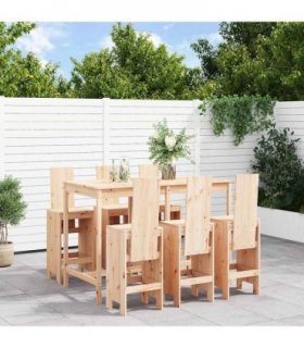 vidaXL 7 Piece Garden Bar Set Solid Wood Pine