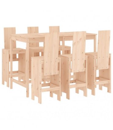 vidaXL 7 Piece Garden Bar Set Solid Wood Pine