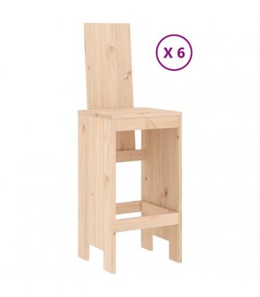 vidaXL 7 Piece Garden Bar Set Solid Wood Pine