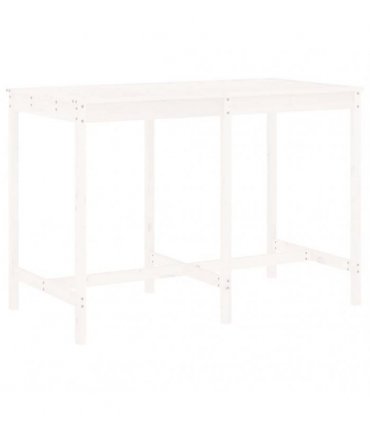 vidaXL 7 Piece Garden Bar Set White Solid Wood Pine