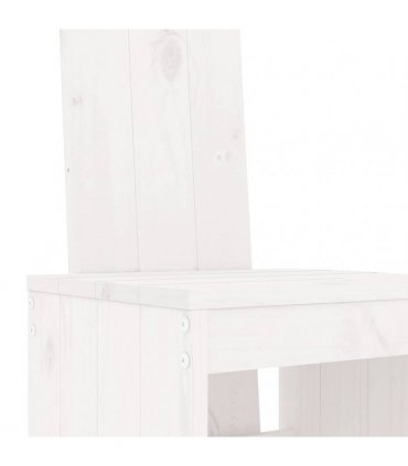 vidaXL 7 Piece Garden Bar Set White Solid Wood Pine