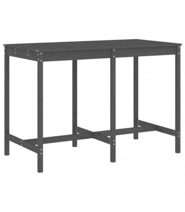 vidaXL 7 Piece Garden Bar Set Grey Solid Wood Pine