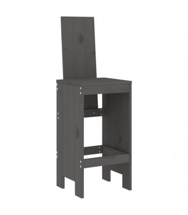 vidaXL 9 Piece Garden Bar Set Grey Solid Wood Pine