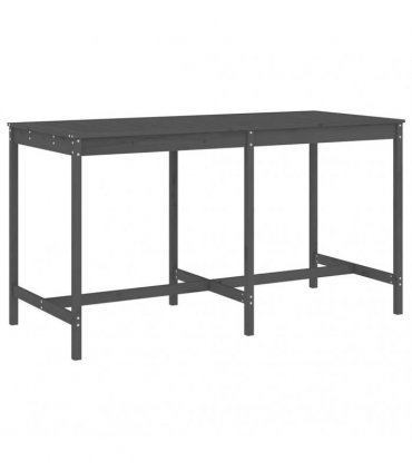vidaXL 9 Piece Garden Bar Set Grey Solid Wood Pine
