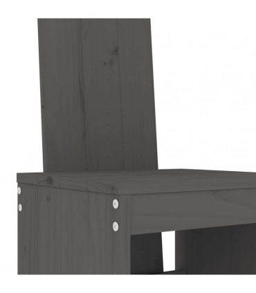 vidaXL 9 Piece Garden Bar Set Grey Solid Wood Pine