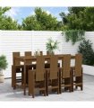 vidaXL 9 Piece Garden Bar Set Honey Brown Solid Wood Pine