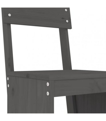 vidaXL 5 Piece Garden Bar Set Grey Solid Wood Pine