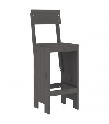 vidaXL 5 Piece Garden Bar Set Grey Solid Wood Pine