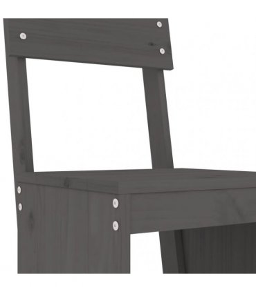 vidaXL 5 Piece Garden Bar Set Grey Solid Wood Pine