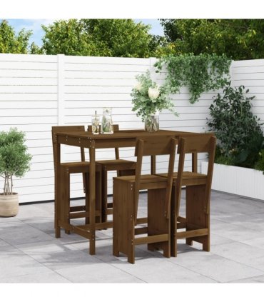 vidaXL 5 Piece Garden Bar Set Honey Brown Solid Wood Pine
