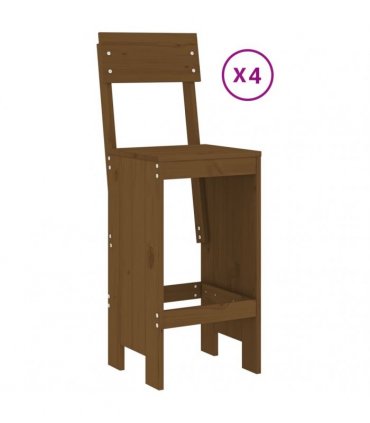 vidaXL 5 Piece Garden Bar Set Honey Brown Solid Wood Pine