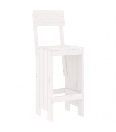 vidaXL 7 Piece Garden Bar Set White Solid Wood Pine