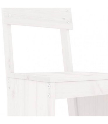 vidaXL 7 Piece Garden Bar Set White Solid Wood Pine
