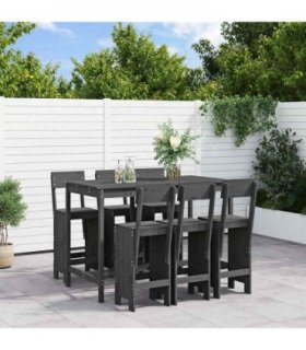 vidaXL 7 Piece Garden Bar Set Grey Solid Wood Pine