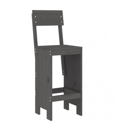 vidaXL 7 Piece Garden Bar Set Grey Solid Wood Pine