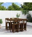 vidaXL 7 Piece Garden Bar Set Honey Brown Solid Wood Pine