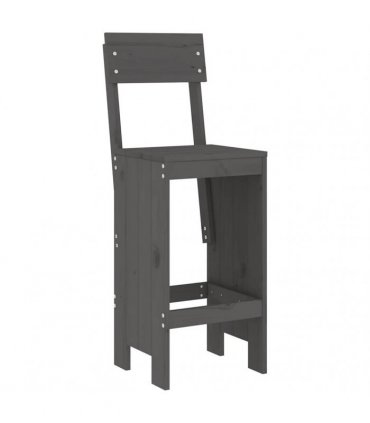 vidaXL 9 Piece Garden Bar Set Grey Solid Wood Pine