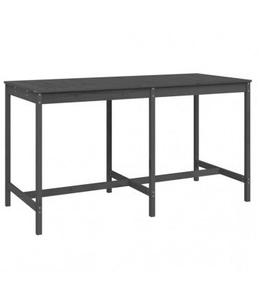 vidaXL 9 Piece Garden Bar Set Grey Solid Wood Pine