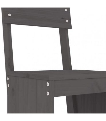 vidaXL 9 Piece Garden Bar Set Grey Solid Wood Pine