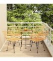 vidaXL 5 Piece Garden Dining Set Poly Rattan