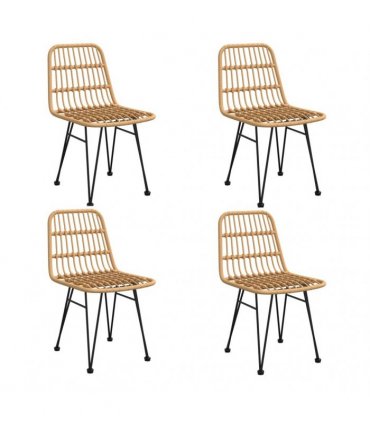 vidaXL 5 Piece Garden Dining Set Poly Rattan