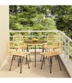 vidaXL 5 Piece Garden Dining Set Poly Rattan