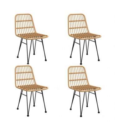 vidaXL 5 Piece Garden Dining Set Poly Rattan