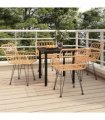 vidaXL 5 Piece Garden Dining Set Poly Rattan