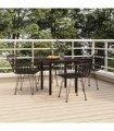 vidaXL 5 Piece Garden Dining Set Black Poly Rattan