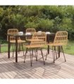 vidaXL 5 Piece Garden Dining Set Poly Rattan