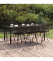 vidaXL 7 Piece Garden Dining Set Black Poly Rattan