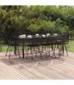 vidaXL 9 Piece Garden Dining Set Black Poly Rattan