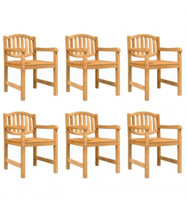 vidaXL Garden Chairs 6 pcs 58x59x88 cm Solid Wood Teak