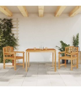 vidaXL 3 Piece Garden Dining Set Solid Wood Teak