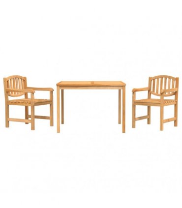 vidaXL 3 Piece Garden Dining Set Solid Wood Teak