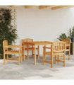 vidaXL 5 Piece Garden Dining Set Solid Wood Teak