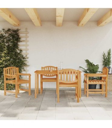 vidaXL 5 Piece Garden Dining Set Solid Wood Teak