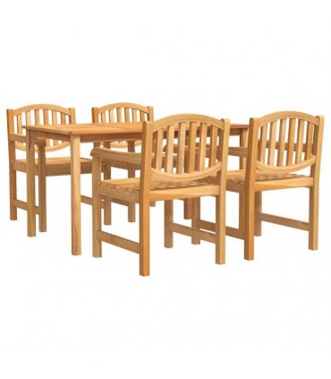 vidaXL 5 Piece Garden Dining Set Solid Wood Teak