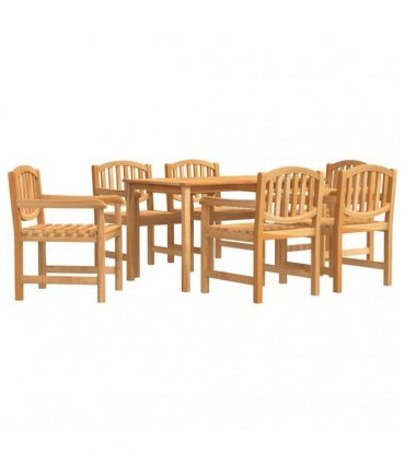 vidaXL 7 Piece Garden Dining Set Solid Wood Teak