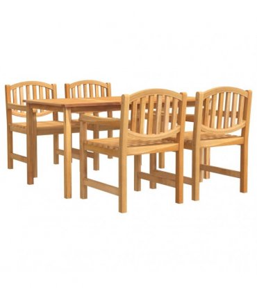 vidaXL 5 Piece Garden Dining Set Solid Wood Teak