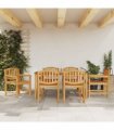 vidaXL 7 Piece Garden Dining Set Solid Wood Teak