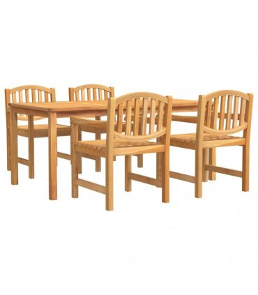 vidaXL 5 Piece Garden Dining Set Solid Wood Teak
