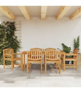 vidaXL 7 Piece Garden Dining Set Solid Wood Teak