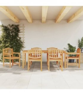 vidaXL 7 Piece Garden Dining Set Solid Wood Teak