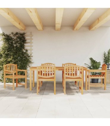 vidaXL 7 Piece Garden Dining Set Solid Wood Teak